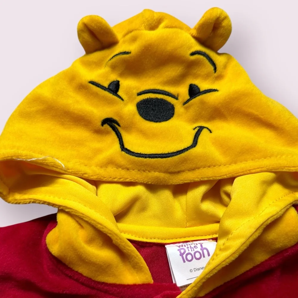 Baby Disney Winnie the Pooh Red and Yellow Onsie Costume PJs With Hood